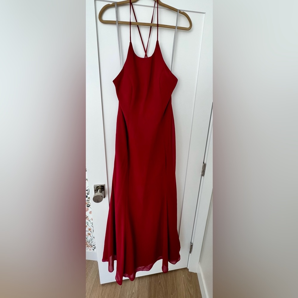 Red Long Strappy Dress